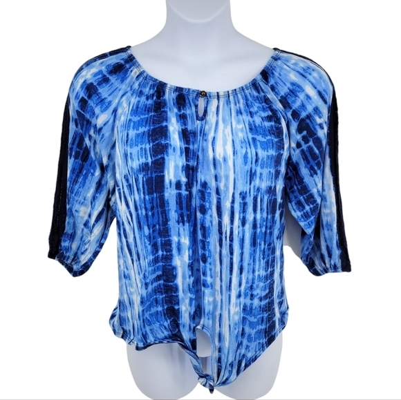 French Laundry Womens Multi Blue Tie Dye Top Size 2X - Picture 1 of 11